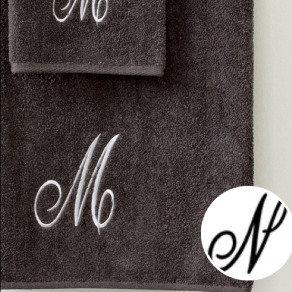 Avanti Monogram Script Initial Bath Towel • N •